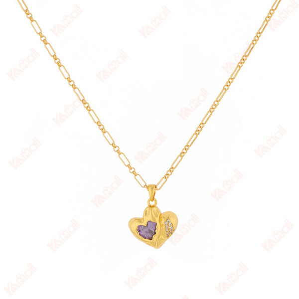 heart necklace simple style whip chain